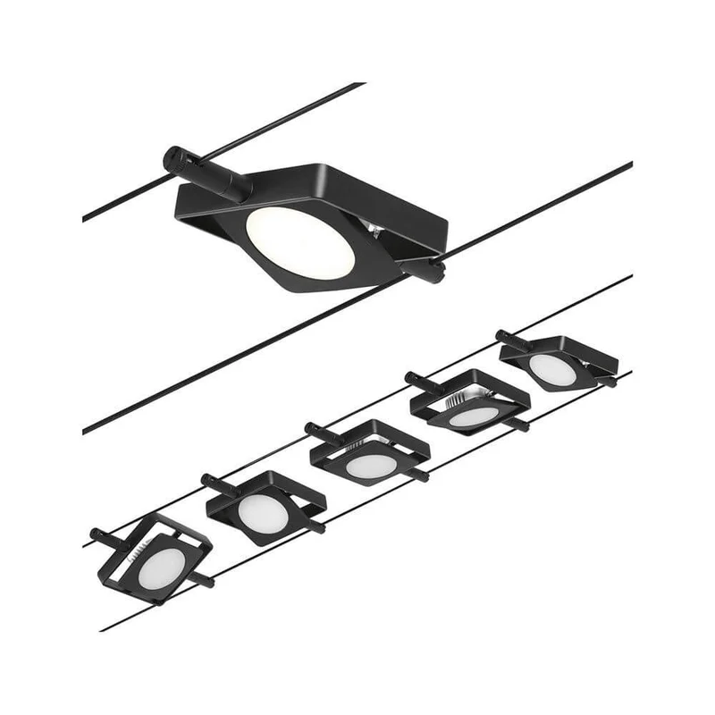 CorDuo LED Seilsystem Mac Basis-Set Schwarz-Matt, Chrom