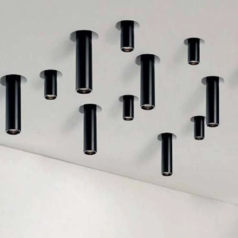 GU10 Einbau-Spot Gypsum Downlight Tube 33cm Schwarz