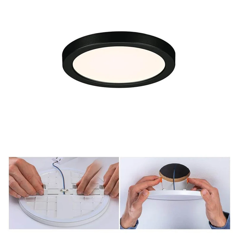 VariFit LED Einbaupanel Areo Panel Rund Schwarz IP44