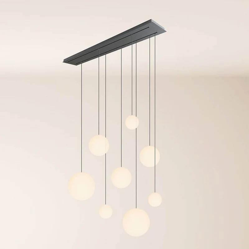 s.luce Orb Esstischleuchte 8-flammig 160cm 2-reihig