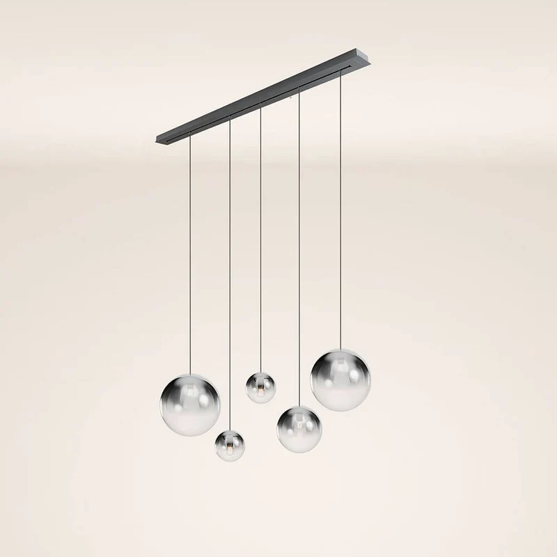 s.luce Orb Esstisch-Hängeleuchte 5-flammig 160cm