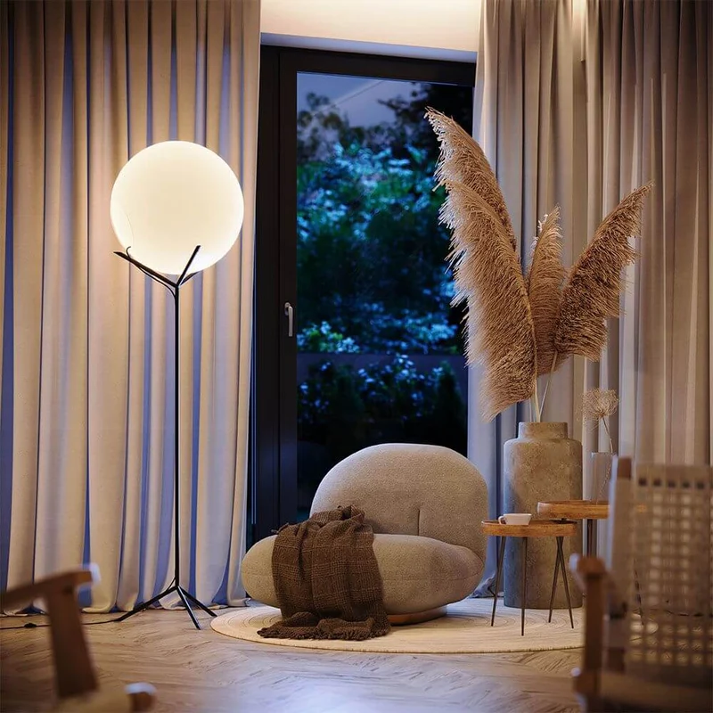 s.luce Stehleuchte Orb Poseidon mit Glaskugel 175cm