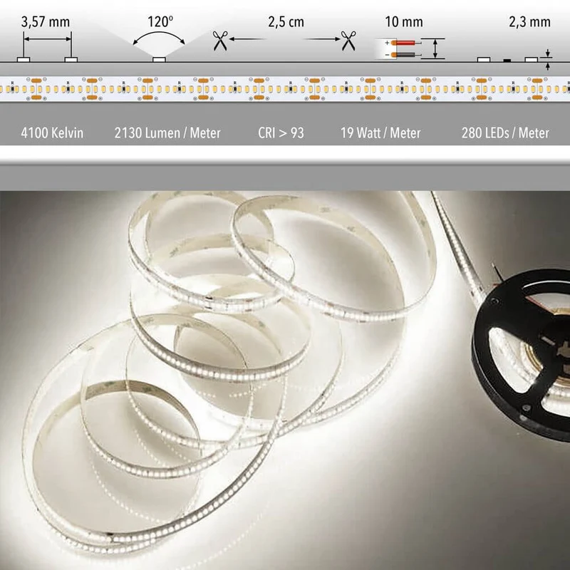 5m LED-Strip 19 W/m Neutralweiß / 280 LEDs