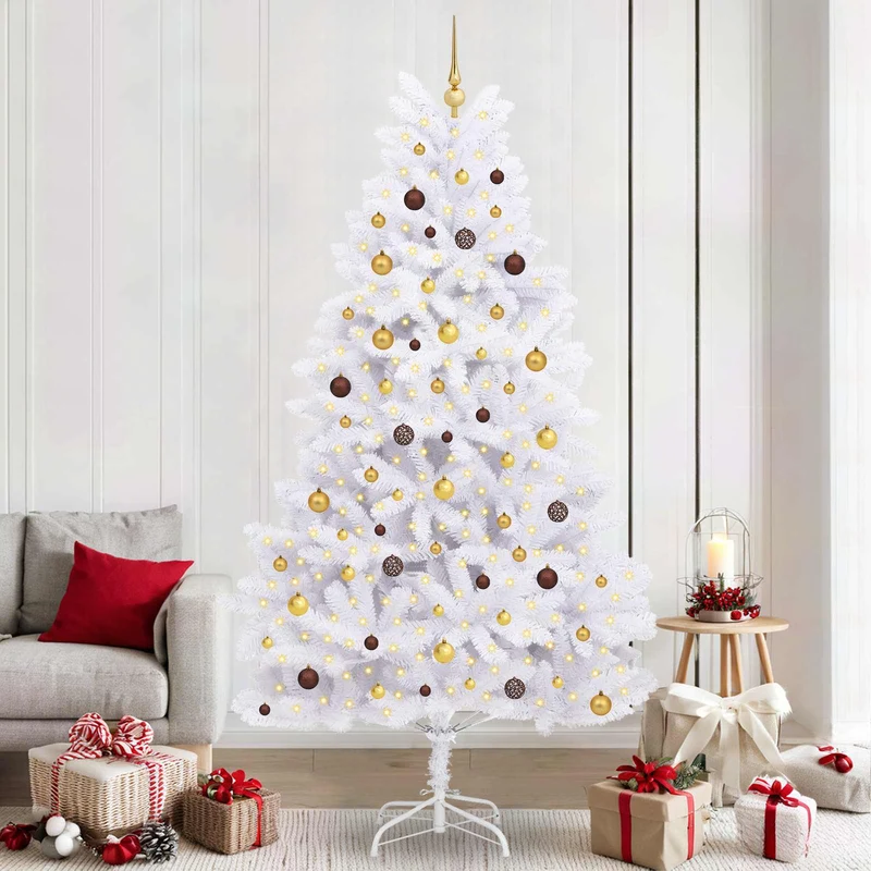 Vidaxl kunstkerstboom 240 cm pvc en staal wit
