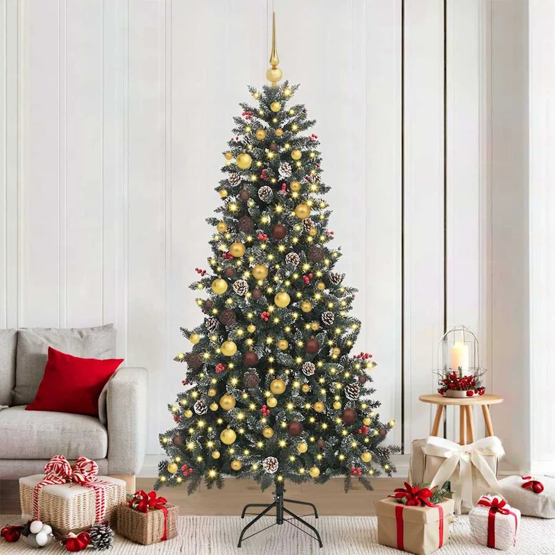 Vidaxl kunstkerstboom groen 210 cm pvc en plastic en staal
