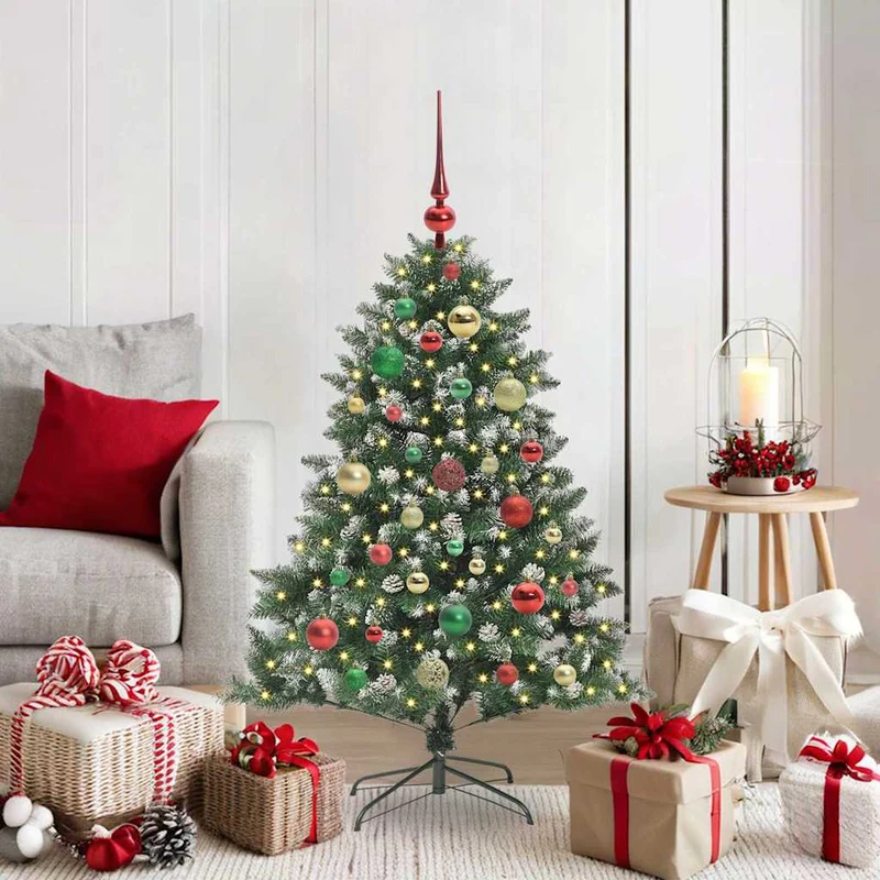 Vidaxl kunstkerstboom groen 120 cm pvc en plastic en staal