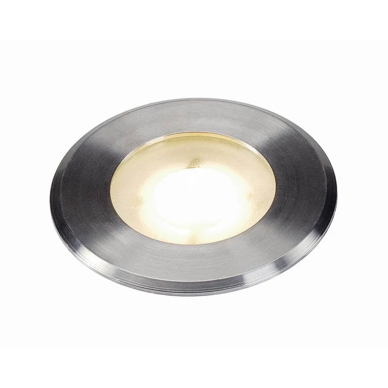 Dasar Flat LED Bodeneinbaustrahler rund Warmweiß Edelstahlblende