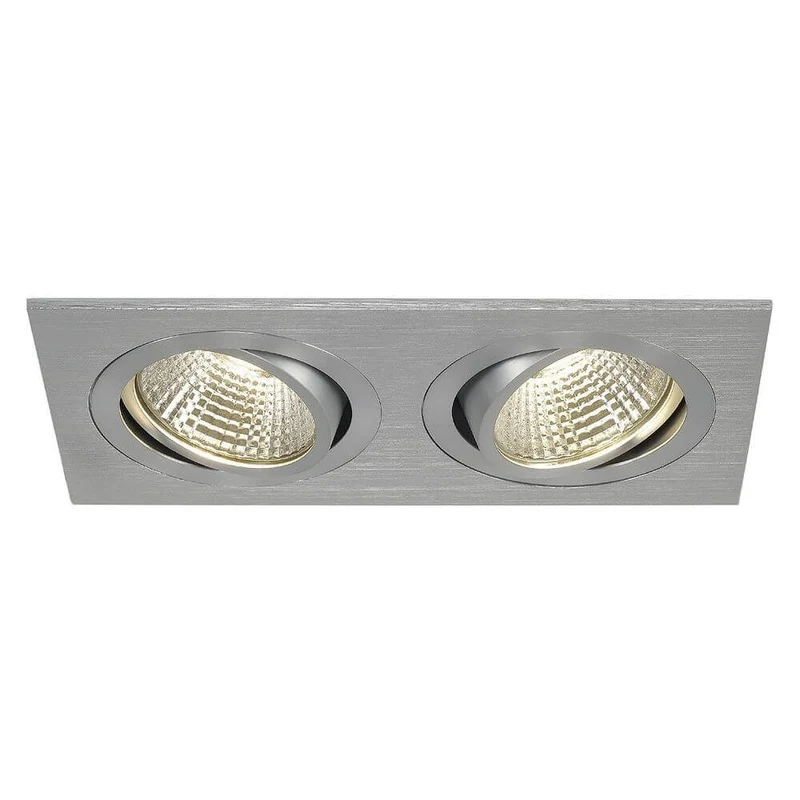 New Tria II LED Downlight Square Set Alu-Gebürstet 2x6W 2700K