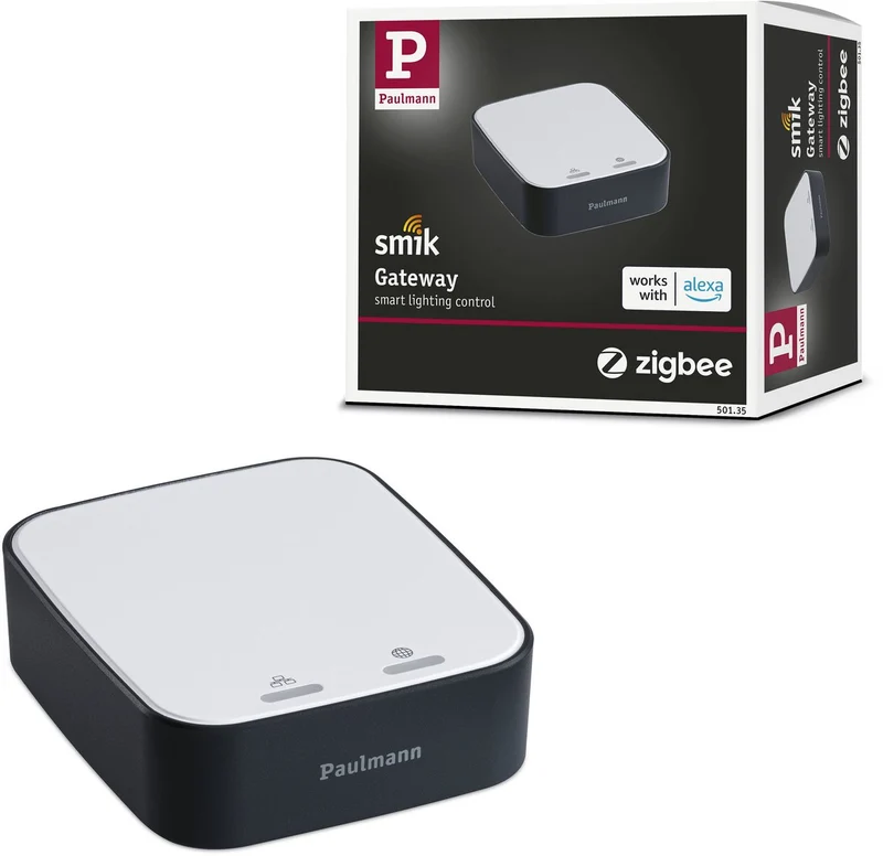 Paulmann smart home zigbee 3.0 gateway smik - wit antraciet - app spraakbesturing - voor zigbee verlichting
