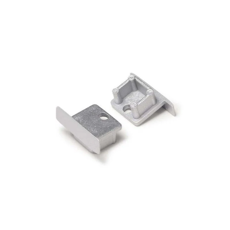 Endkappen 2er Set für Einbauprofil micro Typ A Silber