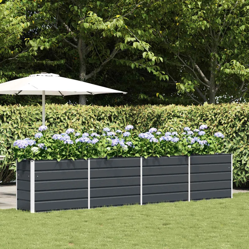 Vidaxl plantenbak antraciet 385 x 50 x 75 cm gegalvaniseerd staal