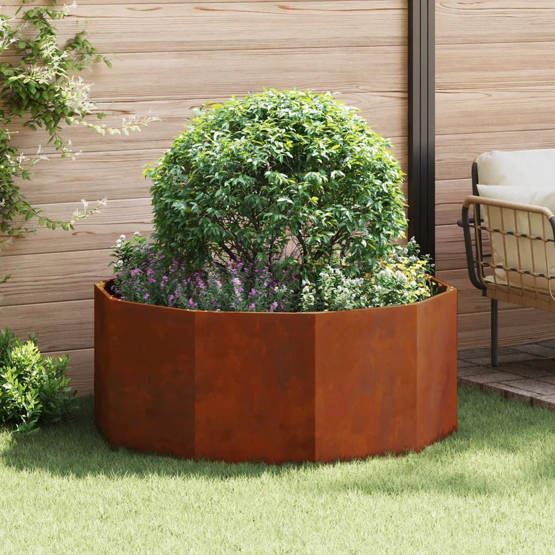 Vidaxl plantenbak roestig 120 x 120 x 50 cm weervast staal