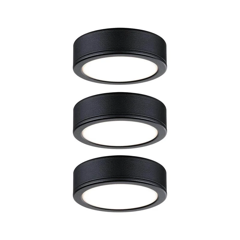 LED Unterschrankleuchte Pukk Rund 6,5cm Schwarz