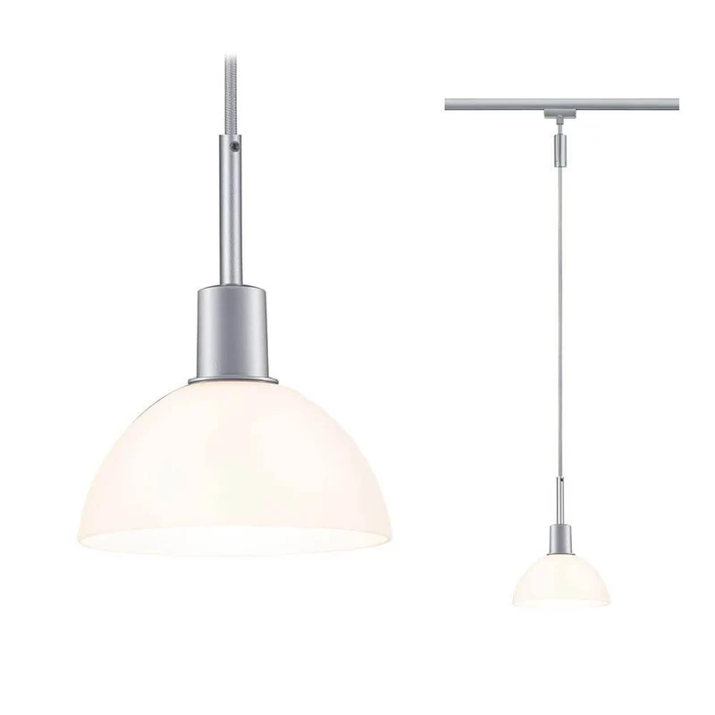 U-Rail Pendelleuchte Sarrasani Dimmbar Chrom-Matt, Opal
