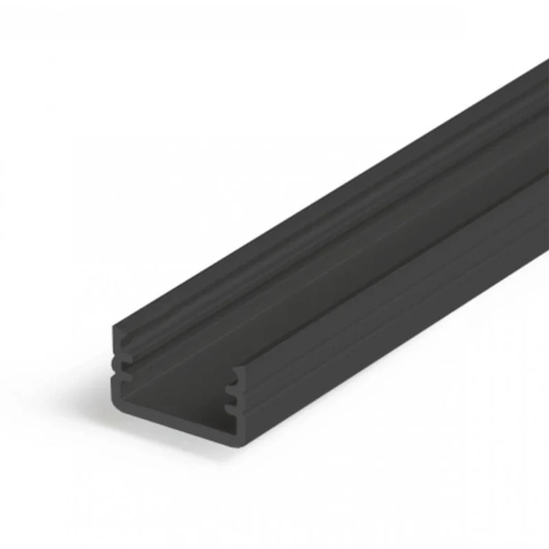 Aufbauprofil mini 200cm Schwarz ohne Abdeckung für LED-Strips