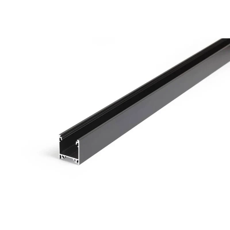 Aufbauprofil tief 200cm Schwarz ohne Abdeckung für LED-Strips