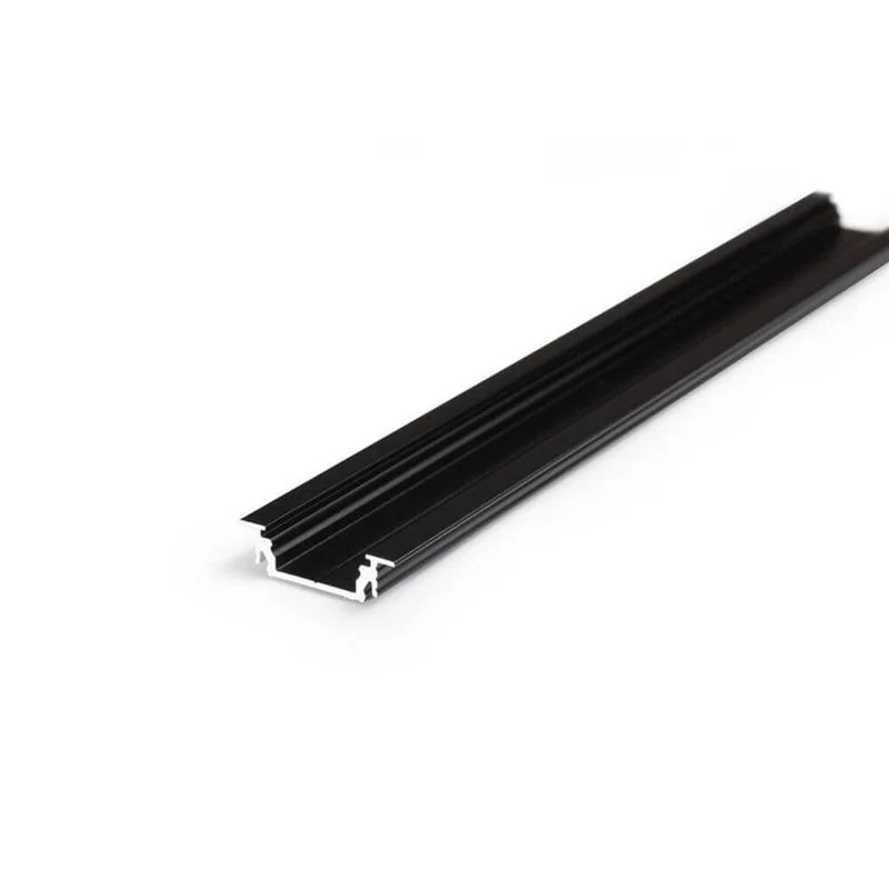 Einbauprofil flach 200cm Schwarz ohne Abdeckung für LED-Strips