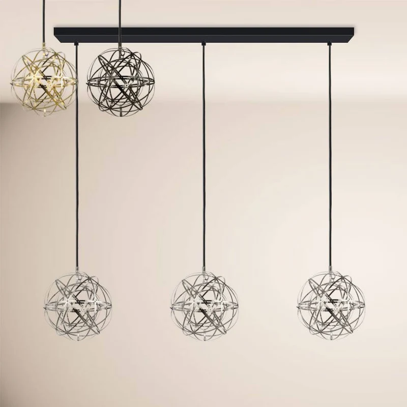 s.luce Atom LED Esstisch-Pendelleuchte 2 bis 5-flammig Balken 160cm