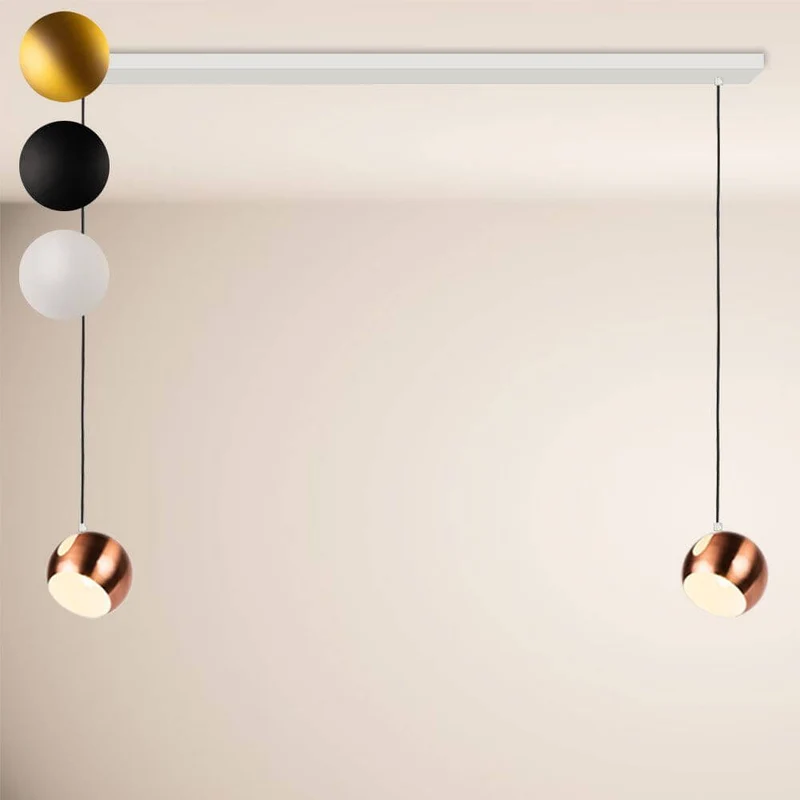 s.luce Ball Esstisch-Pendelleuchte drehbarer Schirm Ø 20cm 160cm Baldachin