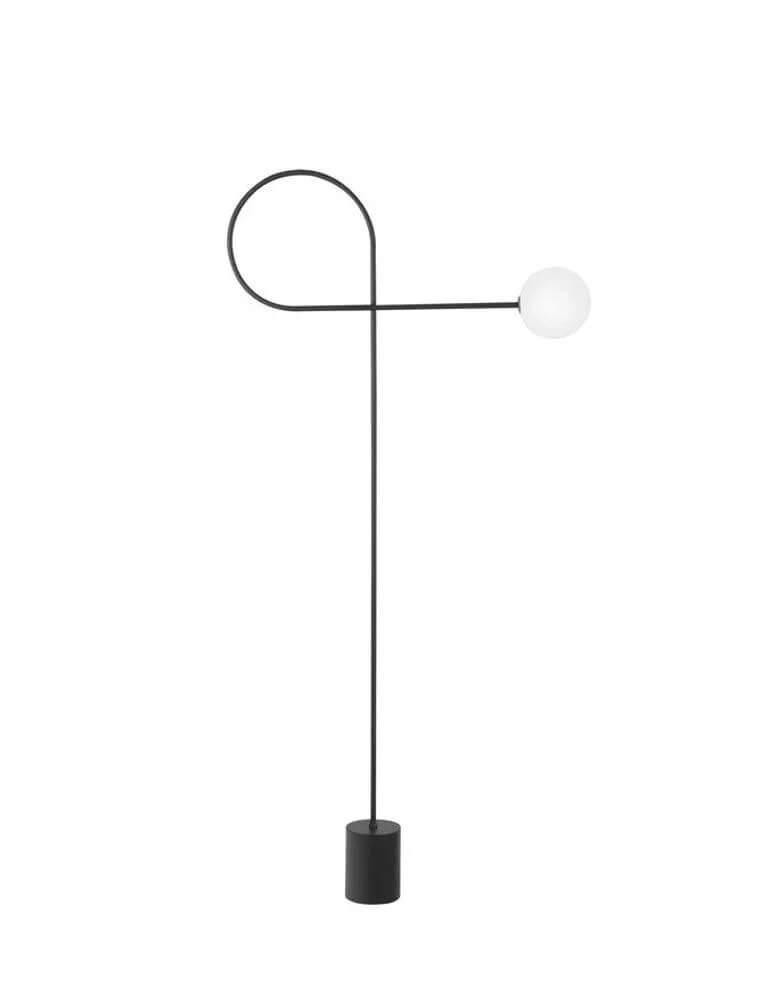 Dedalo Stehlampe Schwarz Glas Opal