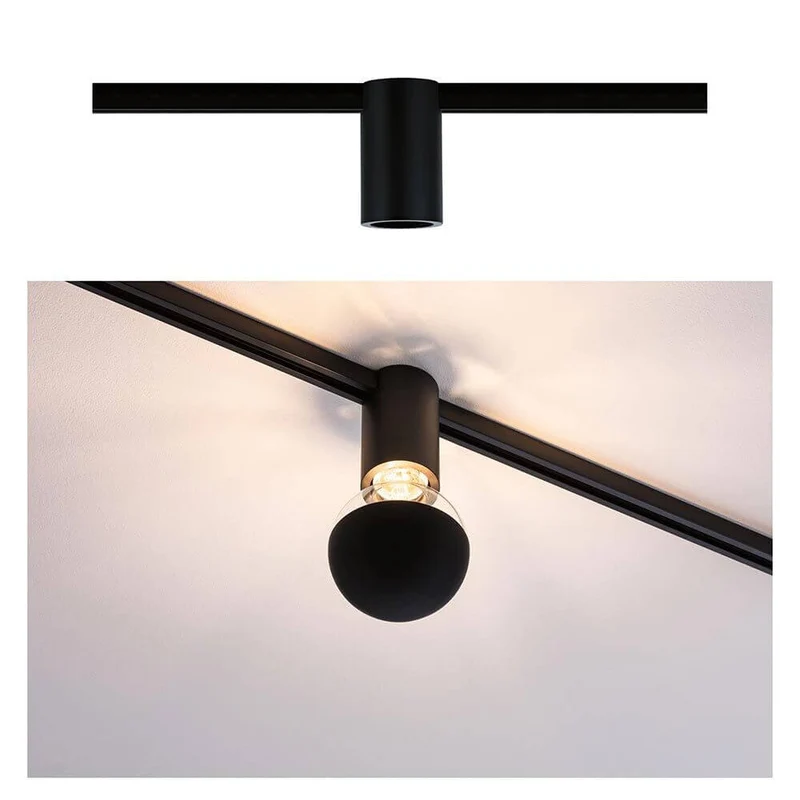 U-Rail Schienenspot Socket Einzelspot Schwarz