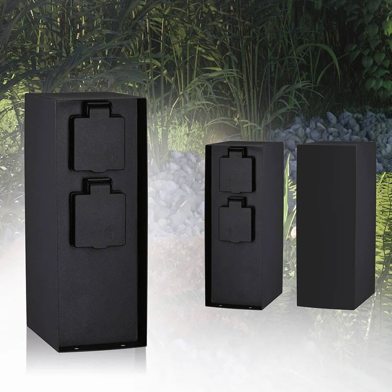 Steckdosensäule Rio Zweifach Anthrazit IP44