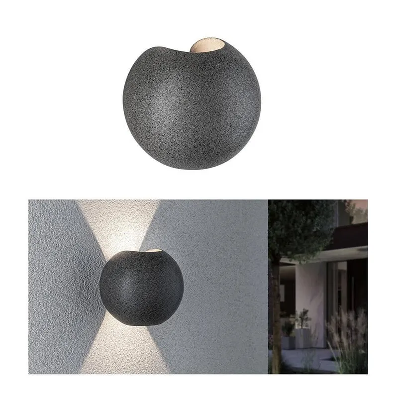 LED Außen Wandleuchte Concrea Schwarzer Sandstein Beton IP65