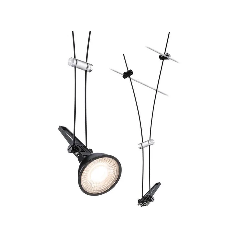 CorDuo Seilsystem Comet Einzelspot Schwarz-Matt Dimmbar