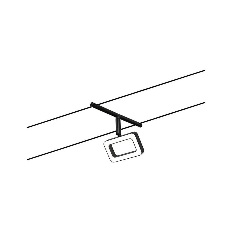 CorDuo LED Seilsystem Frame Einzelspot Schwarz-Matt, Chrom