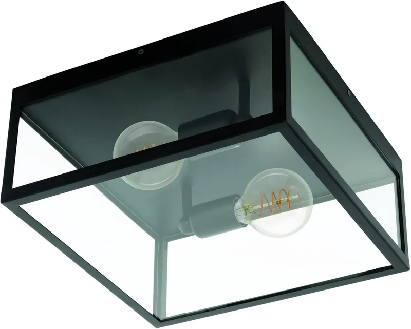 Eglo charterhouse plafondlamp - e27 - 36 cm - glas - zwart