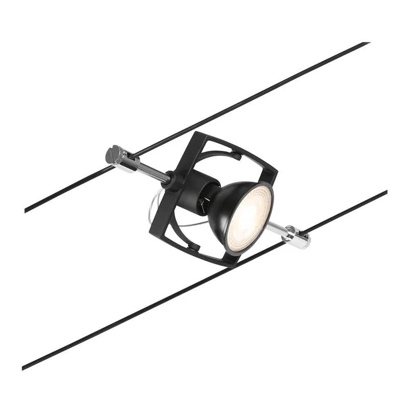 CorDuo Seilsystem Mac II Einzelspot Schwarz-Matt, Chrom