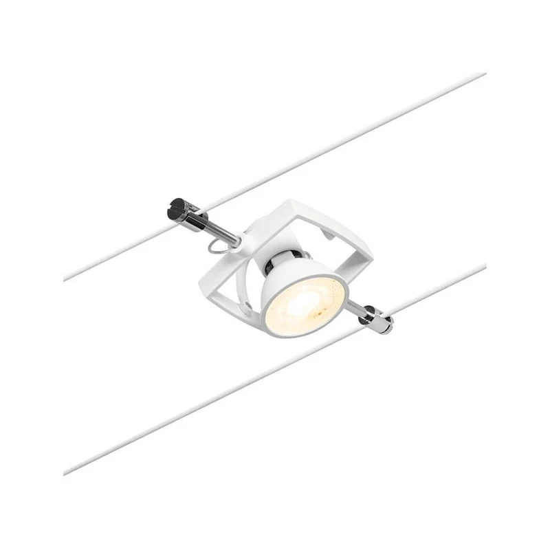 CorDuo Seilsystem Mac II Einzelspot Weiß-Matt, Chrom