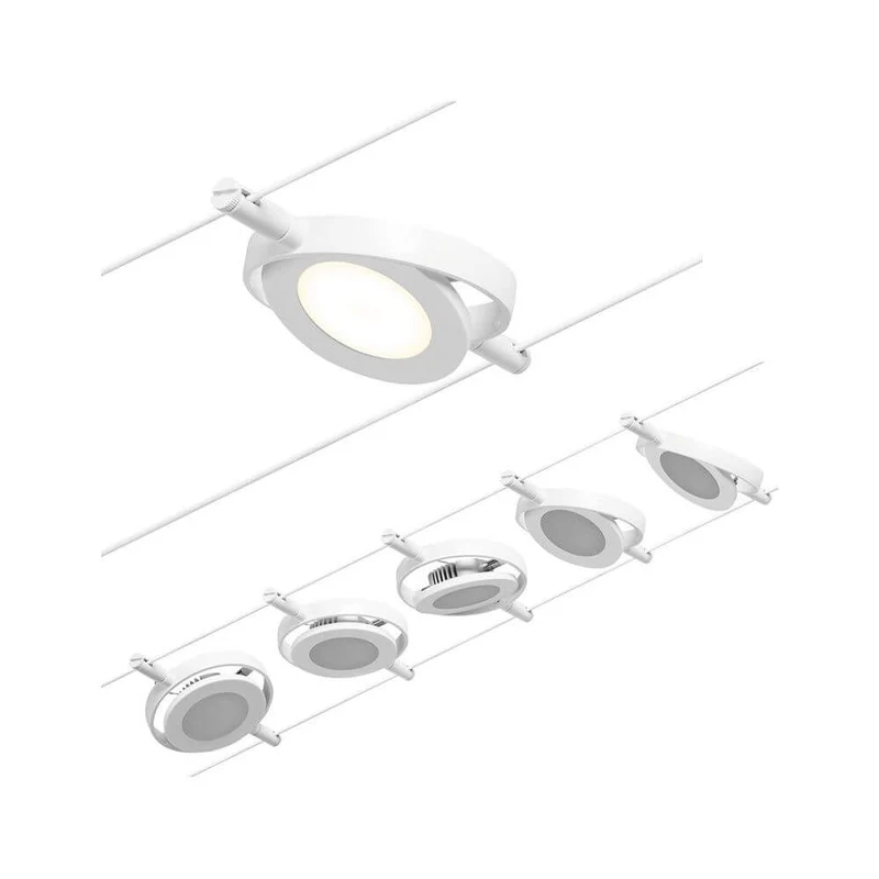CorDuo LED Seilsystem Round Mac Basis-Set Weiß, Chrom