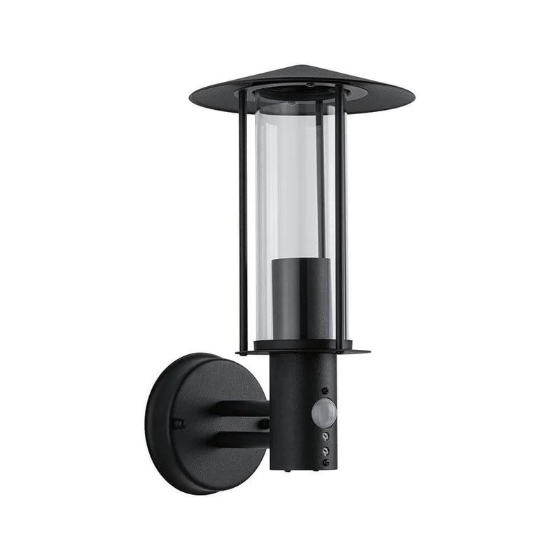 Sensor Außenwandleuchte Classic Dunkelgrau Metall Glas