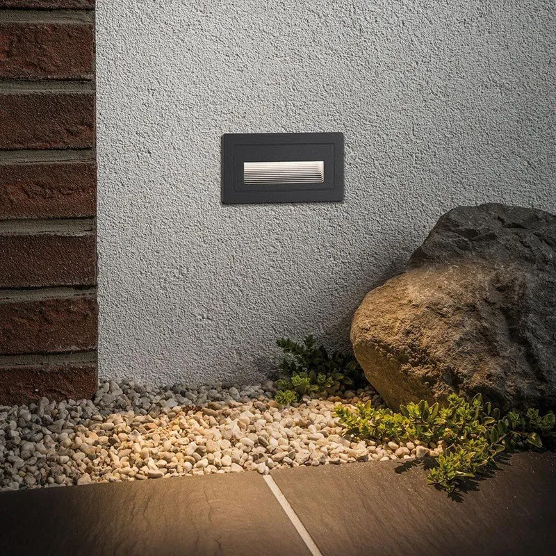 LED Außen Wandeinbauleuchte Long Schwarz IP65