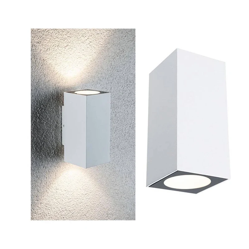 LED Außen Wandleuchte Flame Metall Weiß