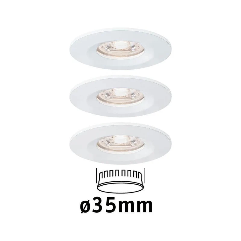 LED Einbauleuchte Nova Mini Basis-Set starr Rund 6,5cm Weiß-Matt