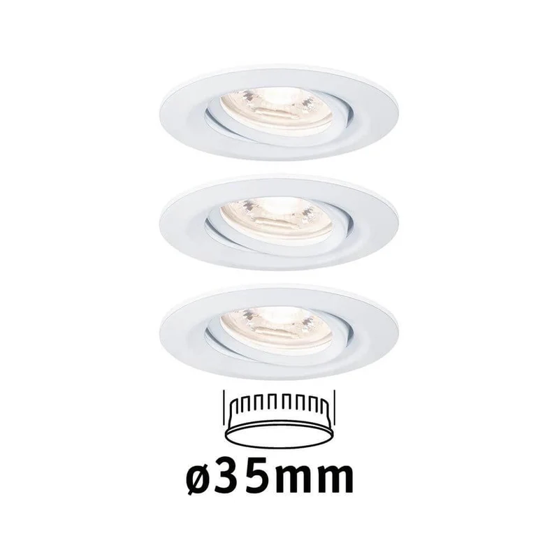 LED Einbauleuchte Nova Mini Basis-Set schwenkbar Rund 66mm Weiß