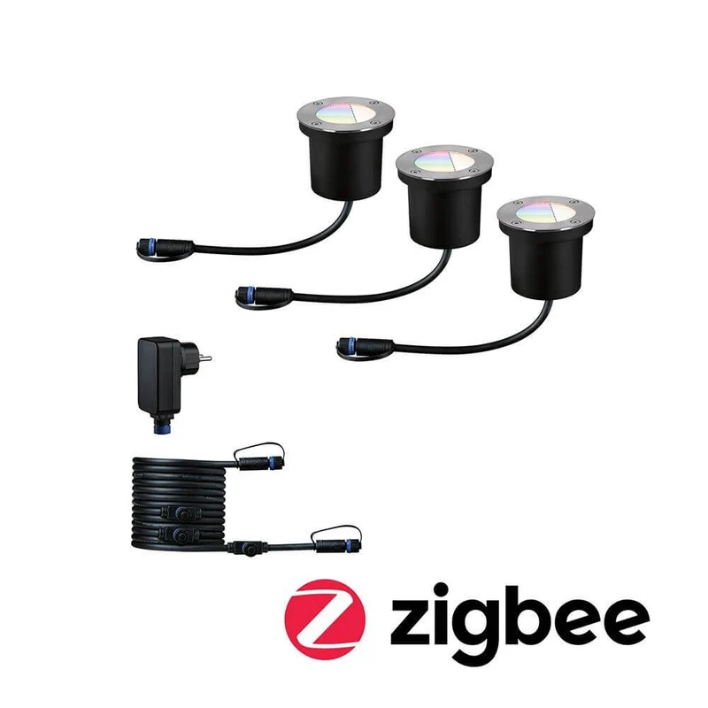 Plug & Shine LED Bodeneinbauleuchten Set Smart Home Zigbee RGBW