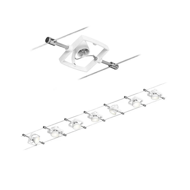 Seilsystem Tech Komplett-Set mit 7 Spots Weiß