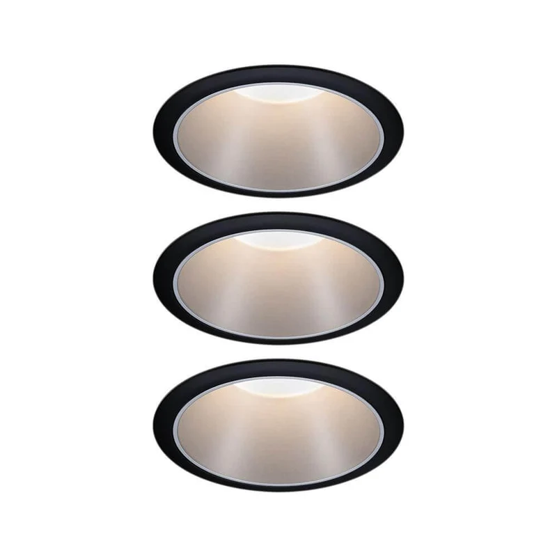 LED Einbauleuchte Cole Basis-Set 8,8cm Schwarz, Silber