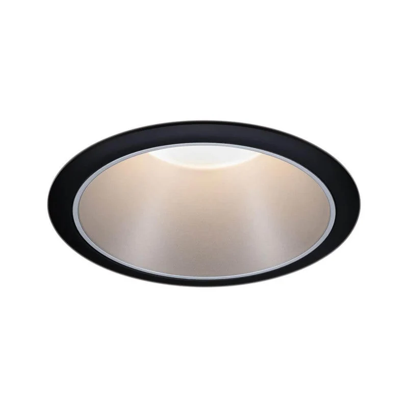 Einbauleuchte Cole Rund 8,8cm Dimmbar Schwarz-Matt, Silber