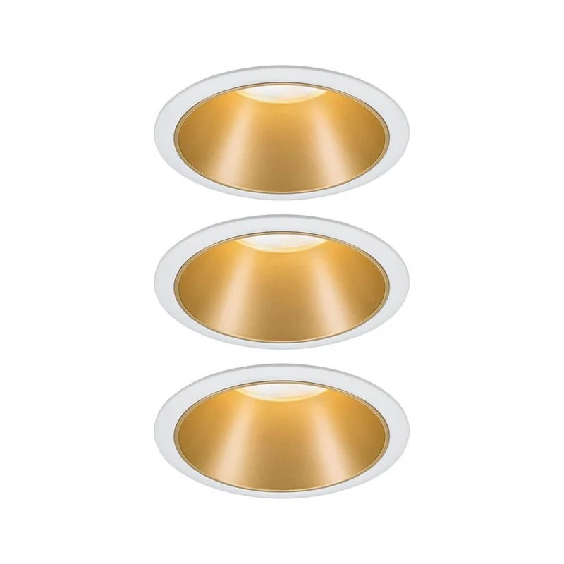 LED Einbauleuchte Cole Basis-Set Rund Weiß, Gold