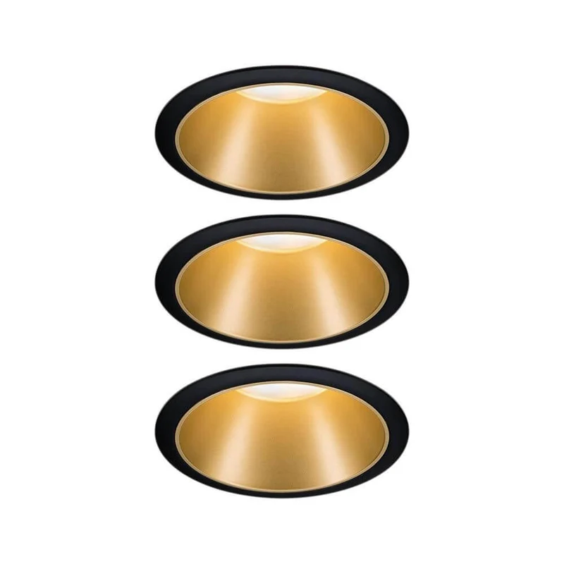 LED Einbauleuchte Cole LED Basis-Set Schwarz, Gold IP44