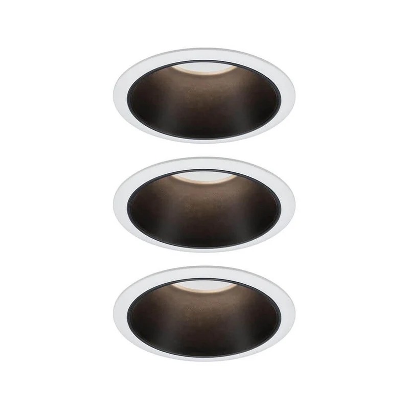 LED Einbauleuchte Cole Basis 3er-Set Weiß, Schwarz