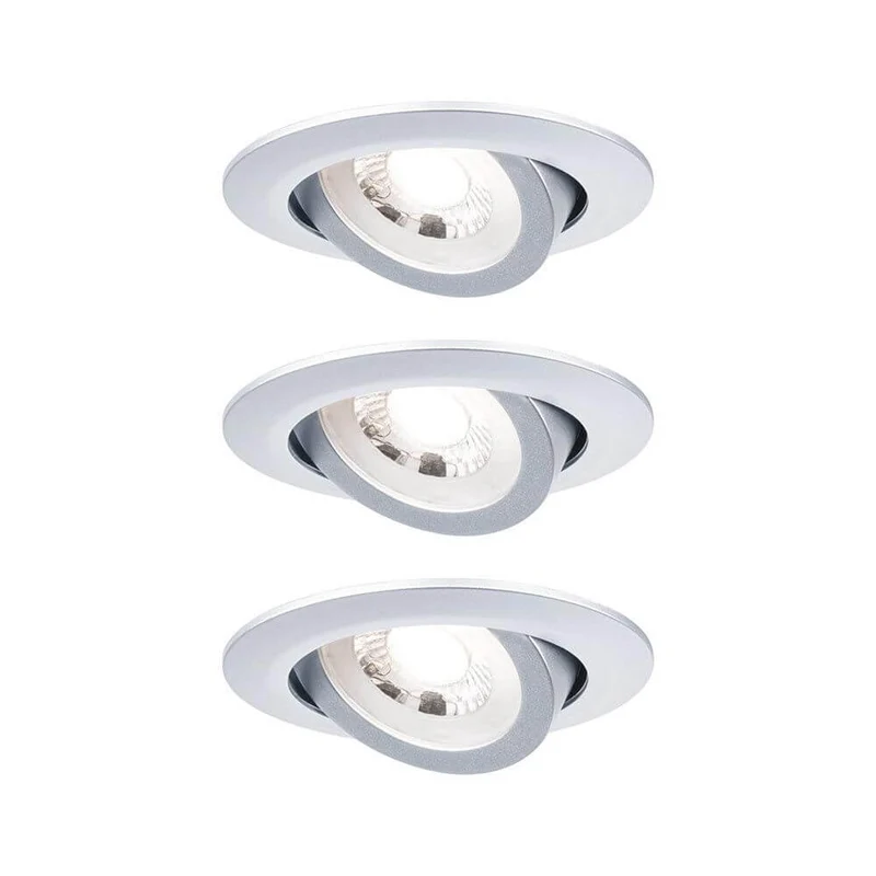 LED Einbauleuchte 3er-Set schwenkbar Rund 8,2cm Chrom-Matt