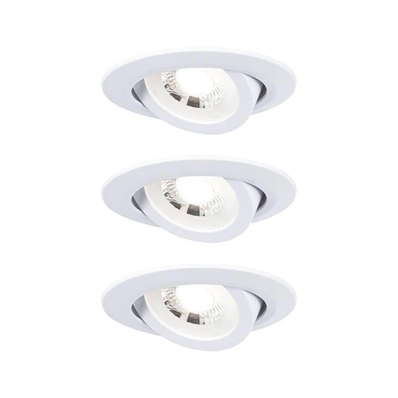 LED Einbauleuchten 3er-Set schwenkbar Rund 8,2cm Weiß-Matt