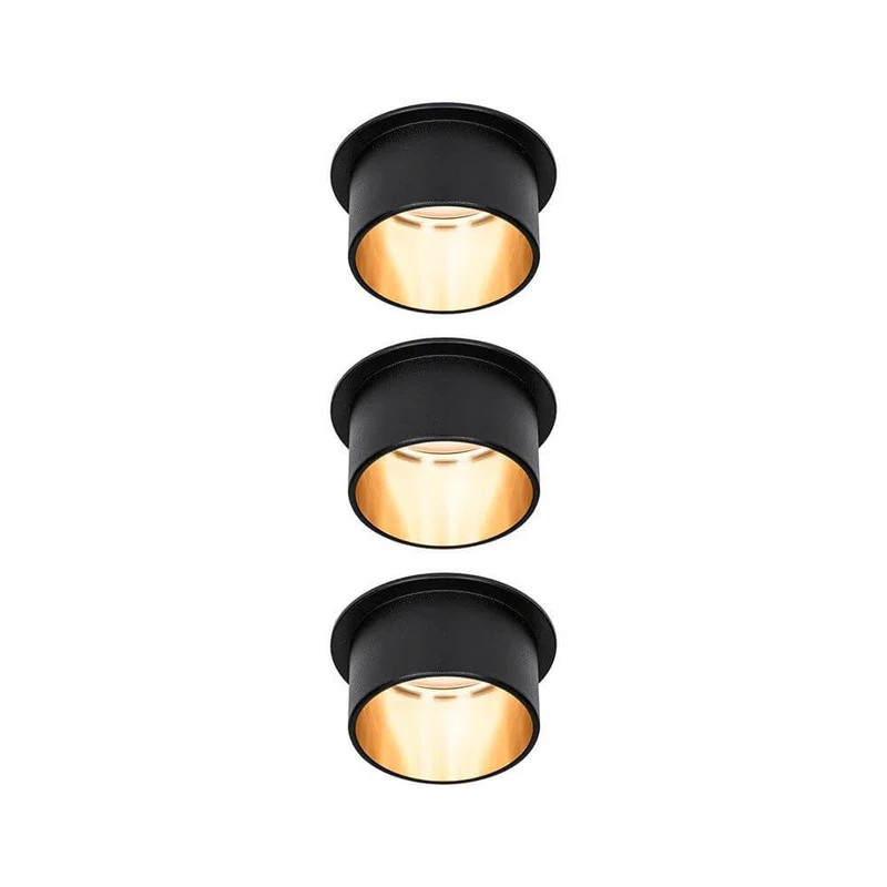 LED Einbauleuchte Stufen-Dimmer Gil Basis-Set 68mm Schwarz-Matt
