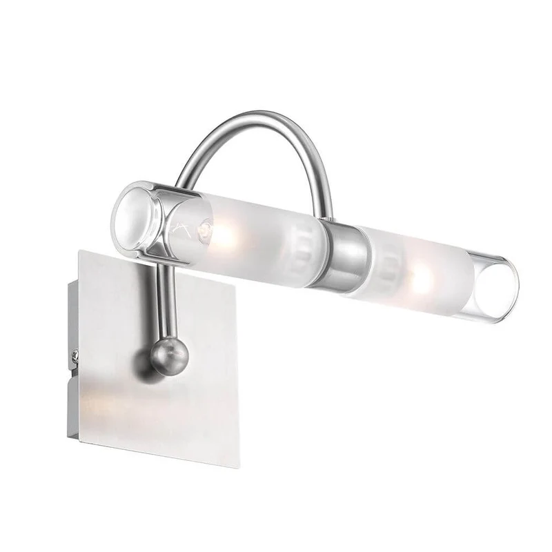 Dritto Bad-Wandlampe Nickel Glas