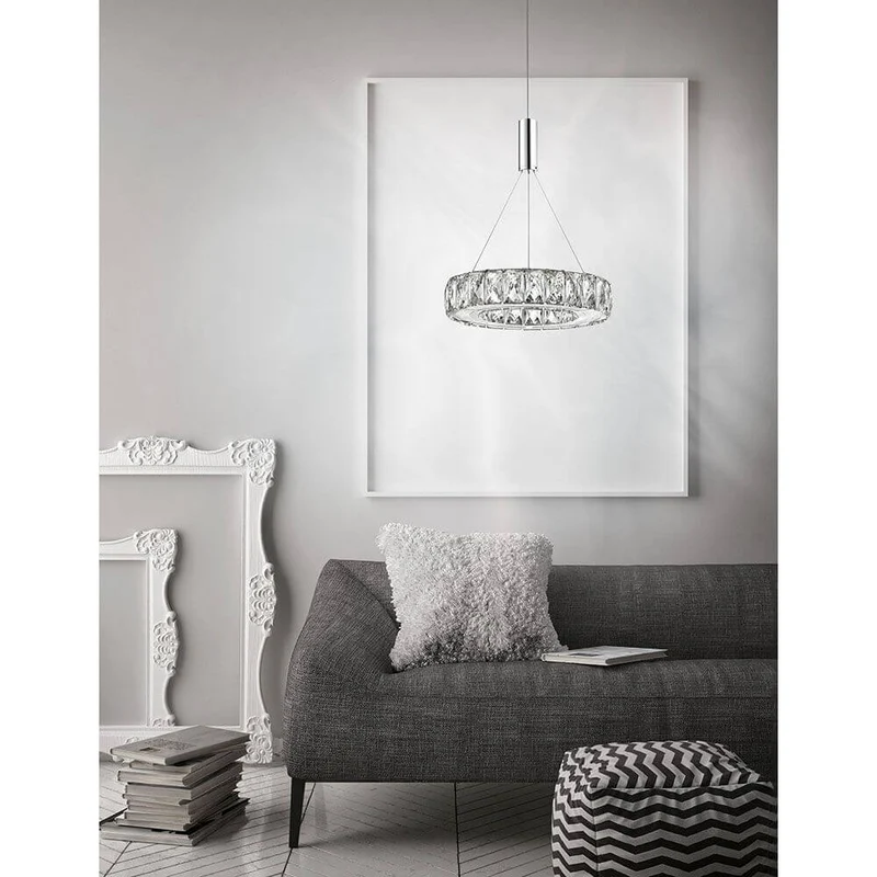 Corona LED Pendelleuchte Ø 27cm Kristall